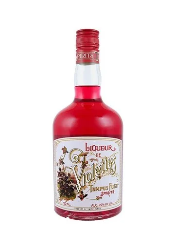 Una bottiglia di liquore alla violetta
