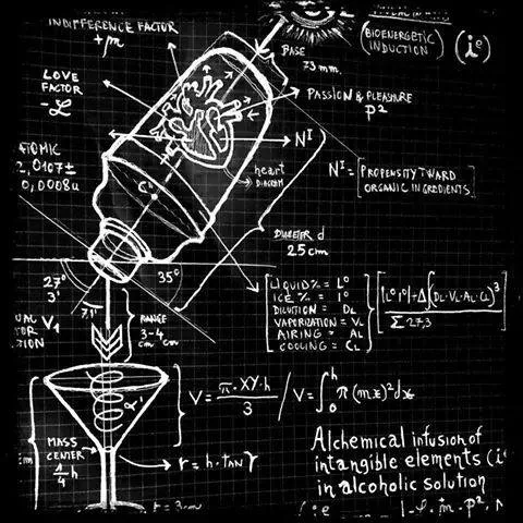 Disegno stilizzato di un bartender che shakera, opera di Lucian Bucur