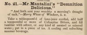 Stralcio del libro Drinks and how to make them di Yeatman del 1879 con il lime cordial