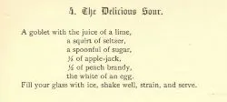 La ricetta originale del Delicious Sour nel libro The Flowing Bowl di William Schmidt, 1892
