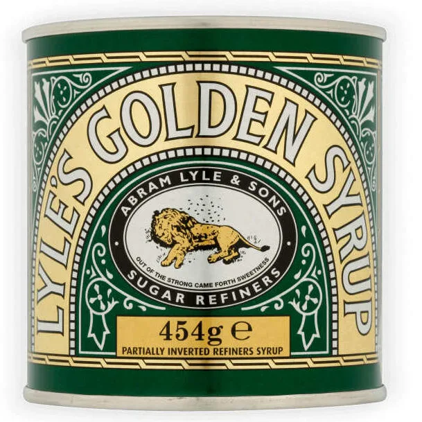 Il barattolo verde e oro di Lyle's Golden Syrup con il leone sull'etichetta