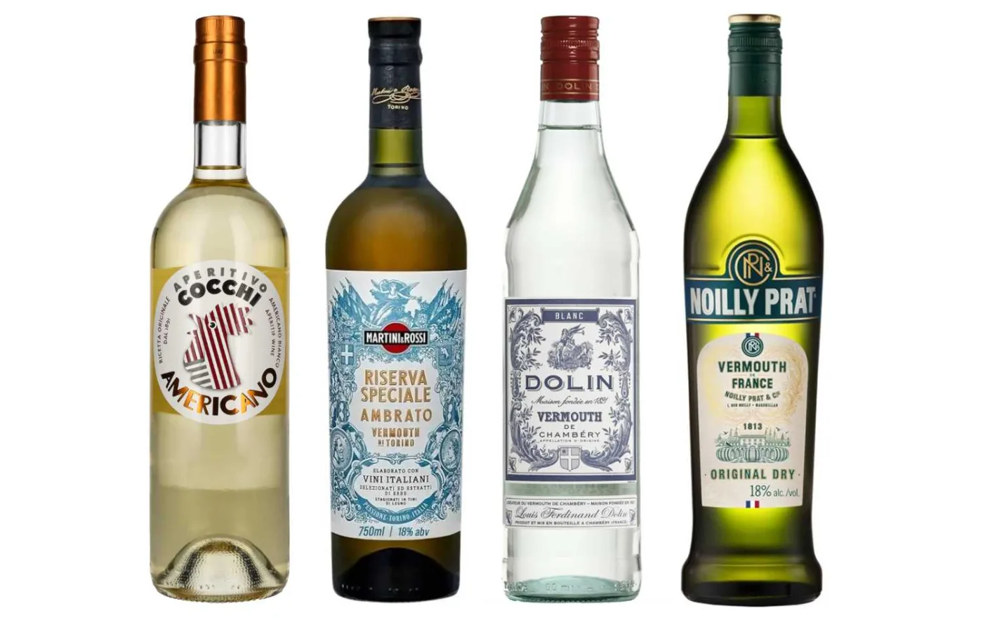 Quattro vermouth per il Negroni Giallo: Cocchi Americano, Martini Riserva Ambrato, Dolin Blanc e Noilly Prat