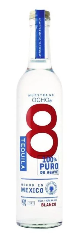 Bottiglia di Tequila Ocho Blanco 100% agave